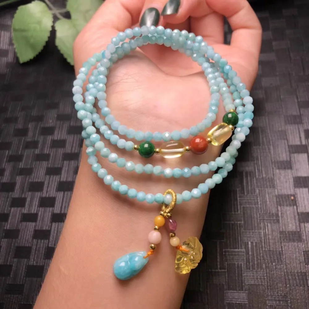 

Wholesale Faceted Amazonite Stone with Natural Baltic Blood Amber Pendant Bracelet Women Fashion Jewelry Supplier
