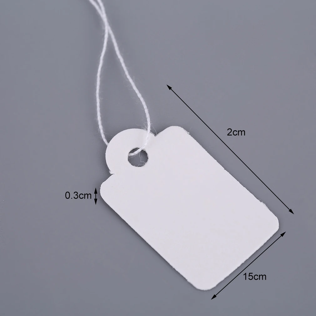 100 шт Серебряные ценники прямоугольные белые пустые струнные часы упаковка ювелирных изделий дисплей карты рекламная этикетка