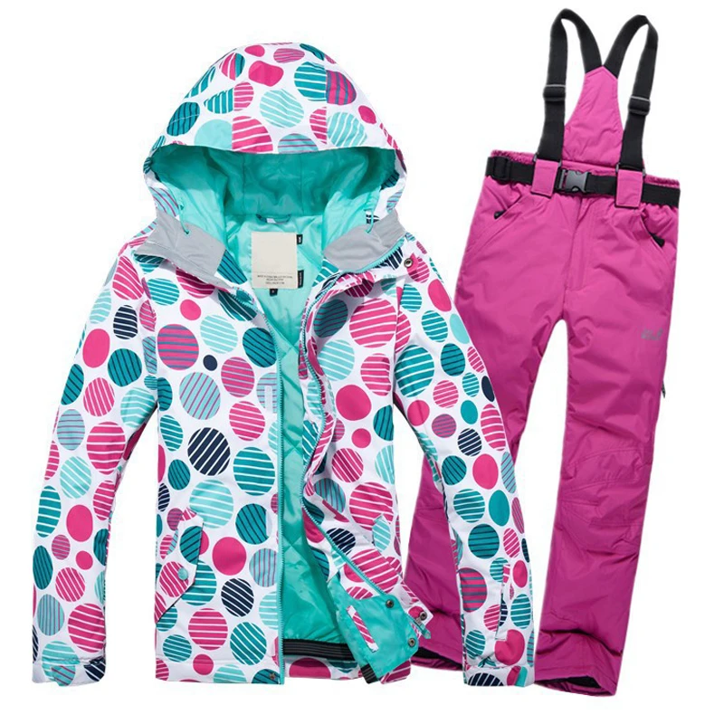 

2017 NEW Winter Snowboarding Hot sale lady snowboard ski jacket clothes pants skiing jackets windproof waterproof Breathable