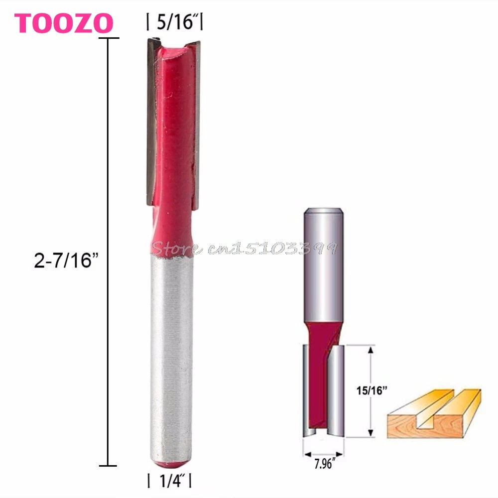 Hot 1/4 "Shank 5/16" Blade Woodworking Double Flutes 