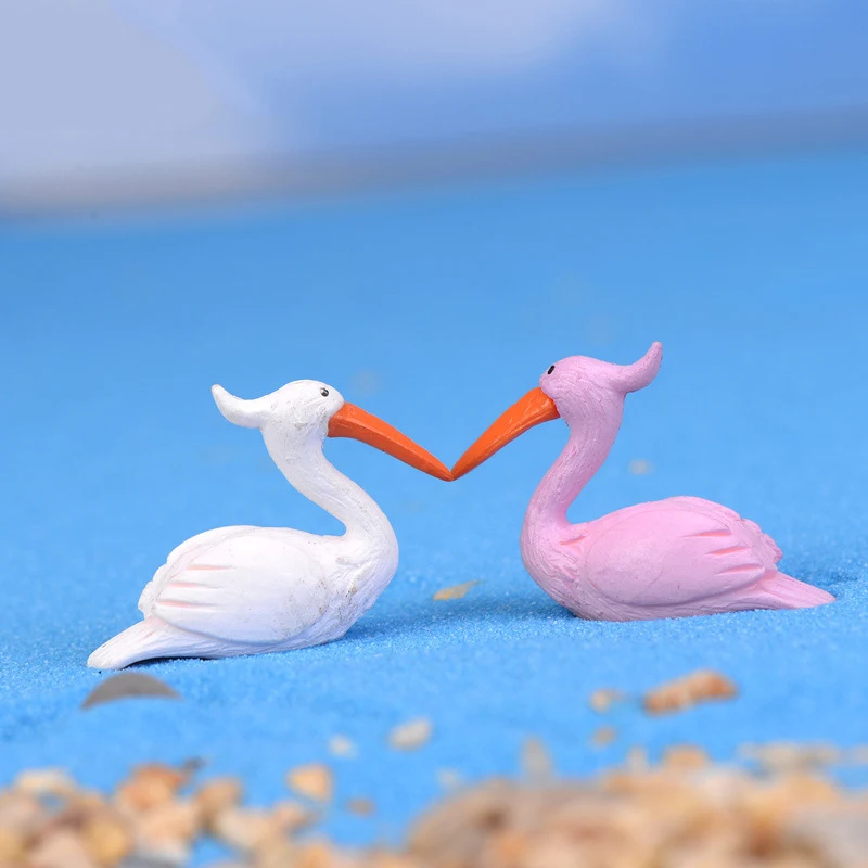 Мини фламинго. Миниатюрные фигурки птиц. lucky bird ocean.