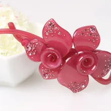 Buena, новинка, высокое качество, акриловые стразы, банан, зажим, элегантные аксессуары в форме камелий,, заколка для волос AS5003