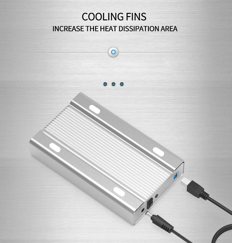 Blueendless 3,5 дюймовый цельнометаллический чехол для жесткого диска, коробка для мобильного жесткого диска USB 3,0 sata 5 Гбит/с, корпус для жесткого диска SATA, алюминиевый корпус