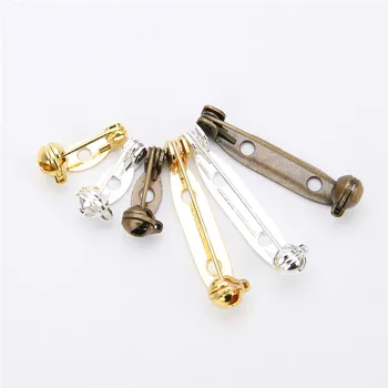 

20Pcs/lot Gold Silver Color Copper Brooch Base Back Bar Pins Brooch Pins with Safety Clasps For DIY Handmade Jewelry Making