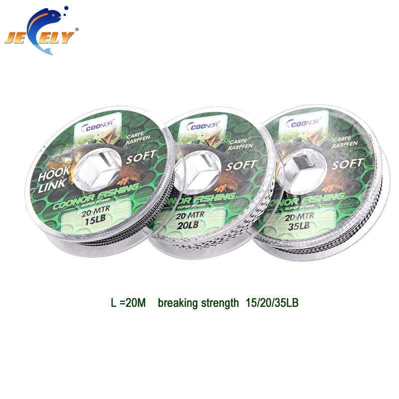 

Jeely Camouflage Coarse Carp Fishing Sinking Braided Hooklink Line 15/20/35LBx20M