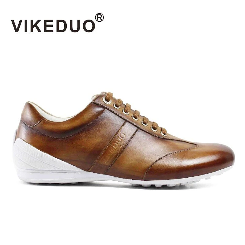 Original Vikeduo Custom Pintados Handmade Mão Lace Alta Sapatos 100 Brown Moda Mens Qualidade Up Projeto Made Genuíno À De Couro Casuais HSgwHrq