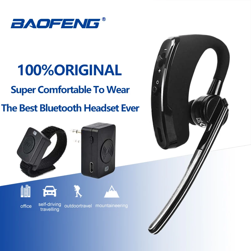 

Wireless Walkie Talkie Bluetooth Headset Earpiece For Motorola Kenwood Headphone Baofeng UV-5R BF-888S Dmr Earphone Accessories