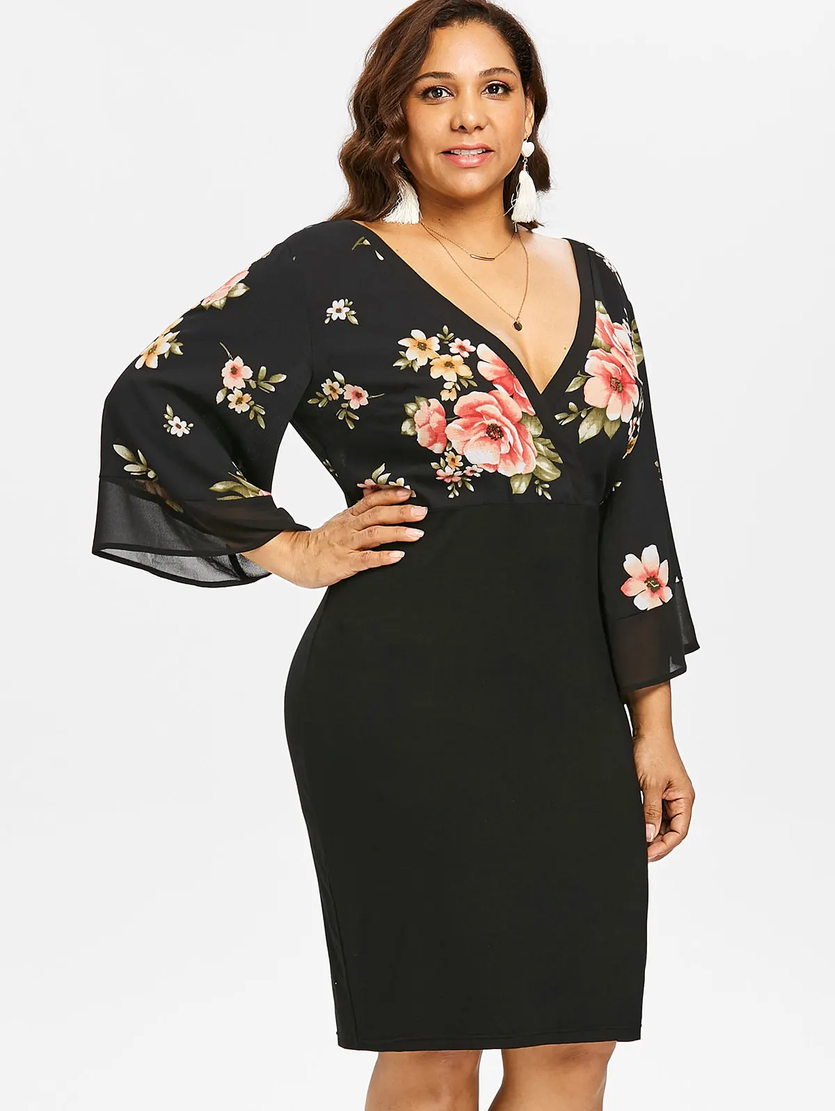 low cut plus size dress