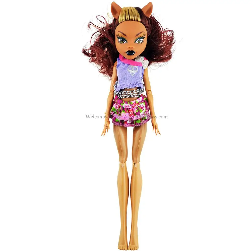 Rosana/Одежда для куклы Monster High, повседневная одежда, костюм, вечерние костюмы, юбка, кофта и штаны, штаны, наряд, аксессуары для кукол - Цвет: Flower skirt