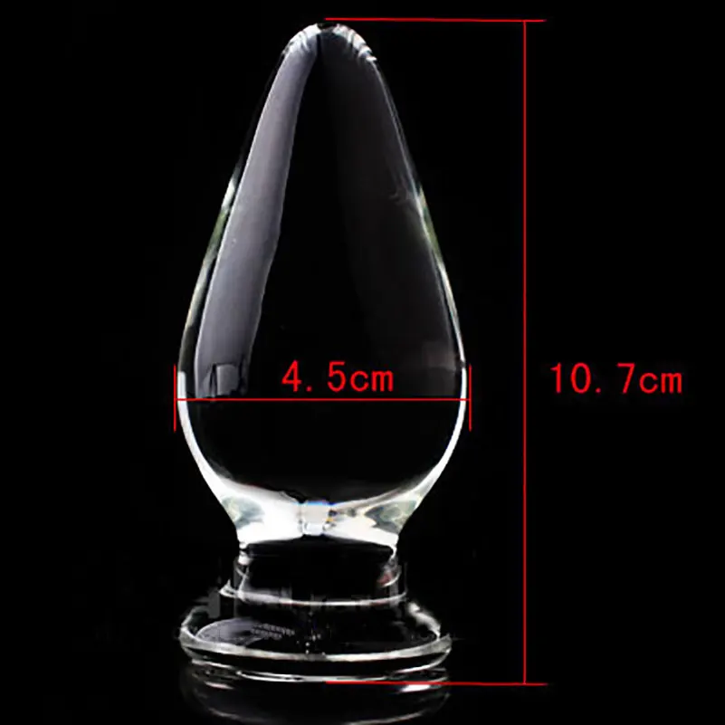 Clear pure Glass Plug Anal Sex Toys for Woman Lesbian G SPOT Squirt Crystal Bin Bullet