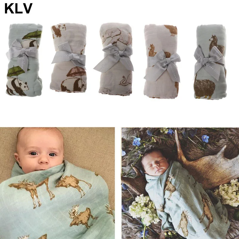 

Panda Antelope Baby Blankets Newborn Cotton Baby Muslin Swaddle Wrap Feeding Burp Cloth Towel Scarf Sleepsack Stroller Cover