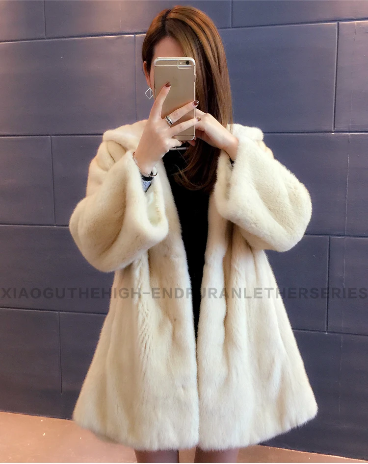Зимняя Новая Женская норковая шуба, благородные качества Женские норки куницы пальто, элегантный норки пальто с мехом FG016