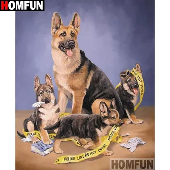 

HOMFUN Full Square/Round Drill 5D DIY Diamond Painting "Animal wolf dog" 3D Diamond Embroidery Cross Stitch Home Decor A19461