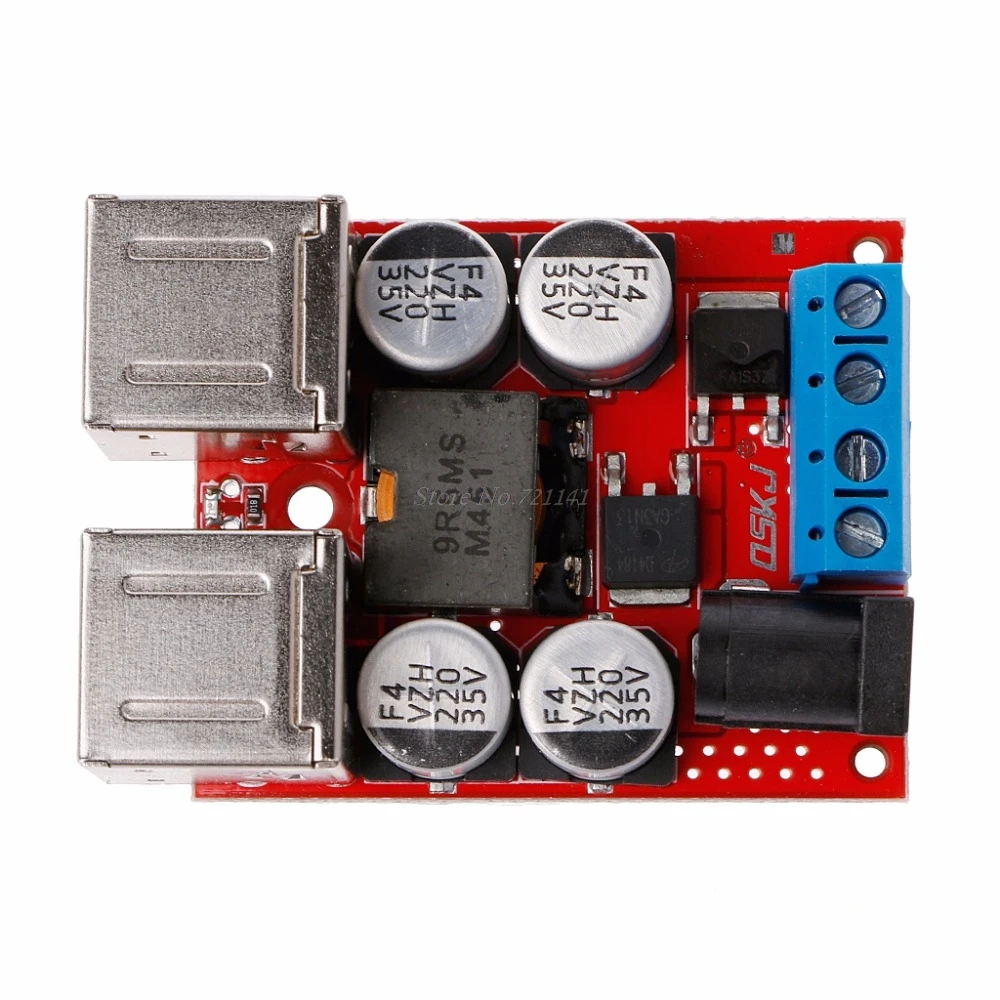 

Vehicle Charging Module DC 8V-35V to DC 5V 8A 4 Port USB Output Mobile Charger Buck Module
