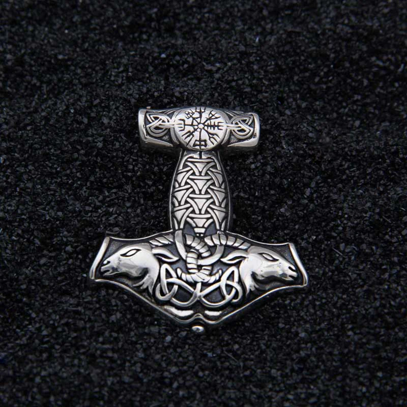 925 пробы серебряная подвеска Молот для викинга из козла Тора с цепочкой