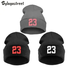Новая мода хип-хоп 23 ходьбы шапочка Шапки капор для Для мужчин и Для женщин Skullies Повседневное Зимняя шерстяная одежда теплые Кепки Вышивка 3 цвета
