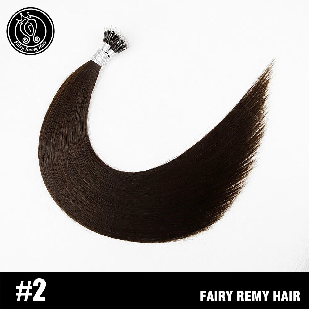 Сказочные волосы remy, 0,8 г/локон, 20 дюймов, человеческие волосы Remy для наращивания на микро кольцах, прямые черные европейские человеческие волосы с нано кольцами, предварительно склеенные - Цвет: #2