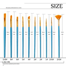 10 шт. набор масляных красок гуашь акварель крючок линия кисти нейлоновые волосы длинный стержень круглая головка заостренная плоская головка принадлежности для рисования