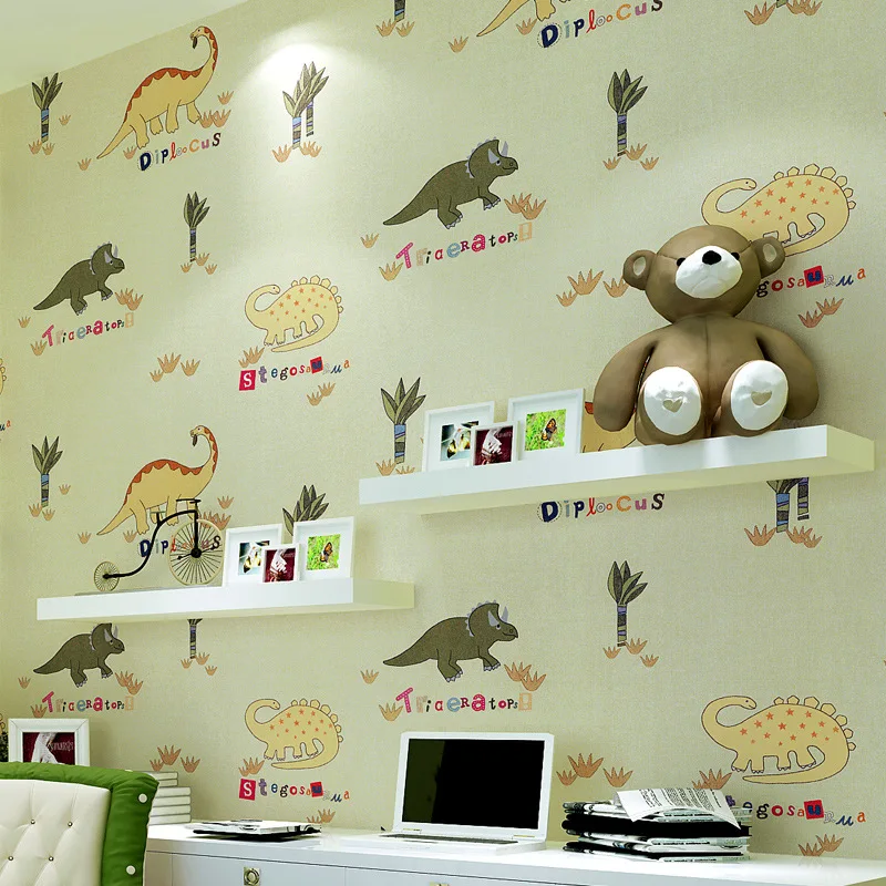 Детская комната wellyu с рисунком динозавра Нетканые Экологичные обои для детской