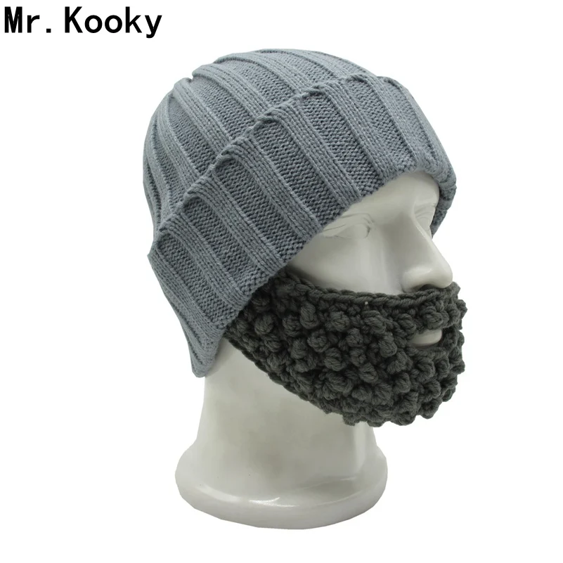 

Mr.Kooky Novelty Men's Winter Mustache Hats Beard Beanies Bicycle Mask Funny Ski Face Warm Caps New Gag Birthday Party Cool Gift