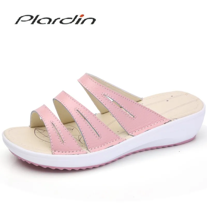 

plardin Women Sandals Female Shoes Woman Summer Wedge Comfortable Sandals Ladies Slip-on Flat Sandals Women plus size Sandalias