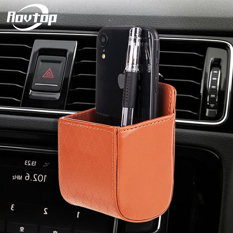 

Car Outlet Air Vent Mount Phone Holder Pocket Organizer Car Cradle Mount Pouch Bag Box Tidy Storage Coin Key Case Z2