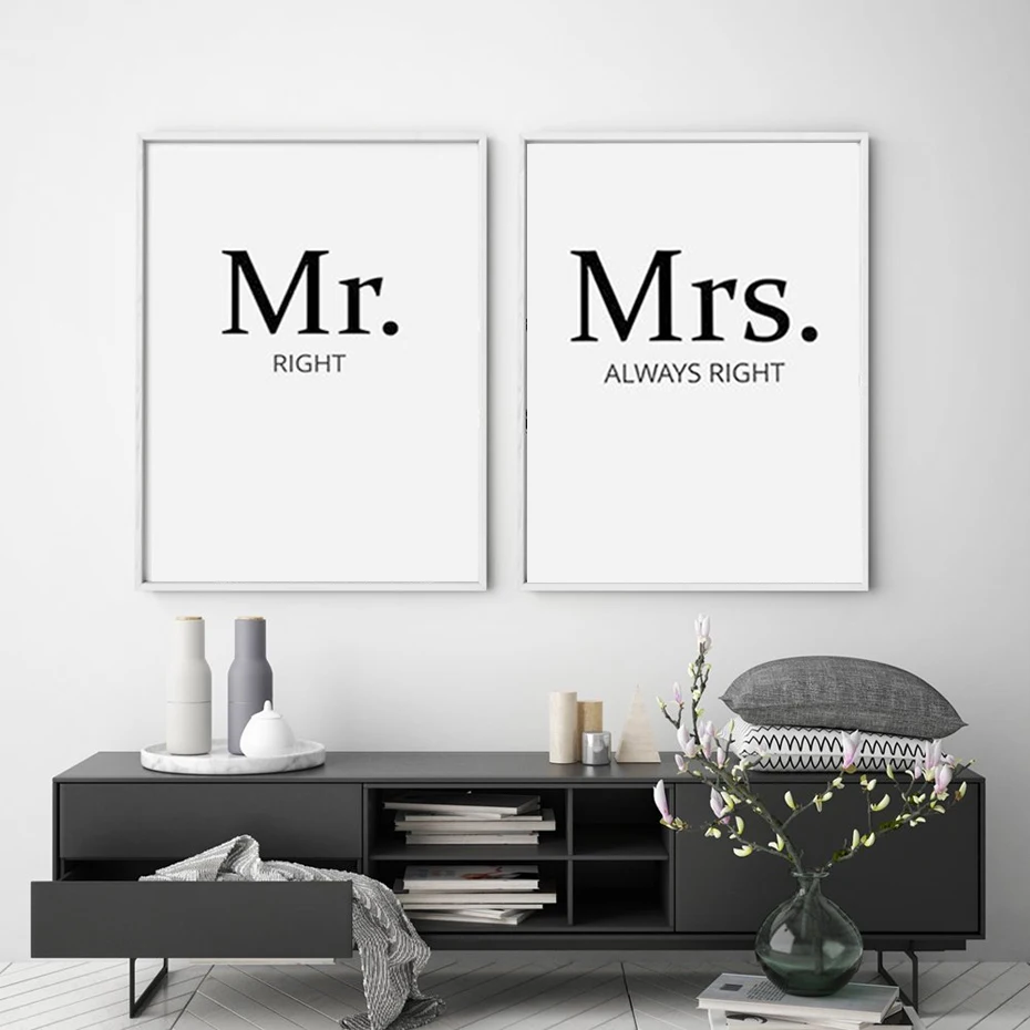 Mr-right-Mrs-always-right-Couples-Wall-Art-Prints-Canvas-Paintings-Quotes-Black-White-Pictures-Poster (1)