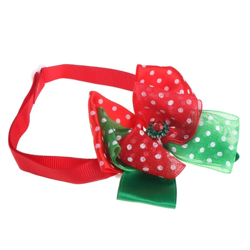 Рождество Санта Клаус собака кошка щенок колокольчик регулируемый галстук-бабочка определить галстук - Цвет: Красный