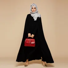 2016 New Arrival Islamic Black Cloak Abayas Muslim Long Dress For Women Malaysia Dubai Turkish Ladies Clothing High Quality Robe