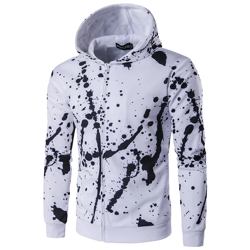 black and white paint splatter hoodie