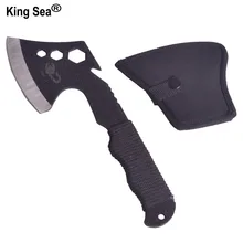 Топор King Sea Scorpion, топор для кемпинга, черное фиксированное лезвие, веревочная ручка, нейлоновая оболочка, топор, инструмент для выживания на открытом воздухе, охотничий Томагавк