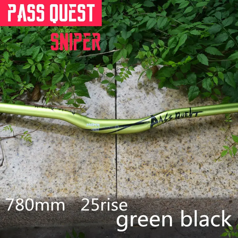 Pass Quest SNIPER руль для велосипеда 720 мм/780 мм алюминиевый сплав MTB 31,8 mmAM DH FR ENDURO руль 8 цветов - Цвет: 780mm green black