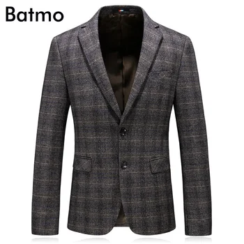 

Batmo 2019 new arrival autumn high quality casual plaid suits men,men's casual blazers,men's jackets plus-size M-4XL 8138