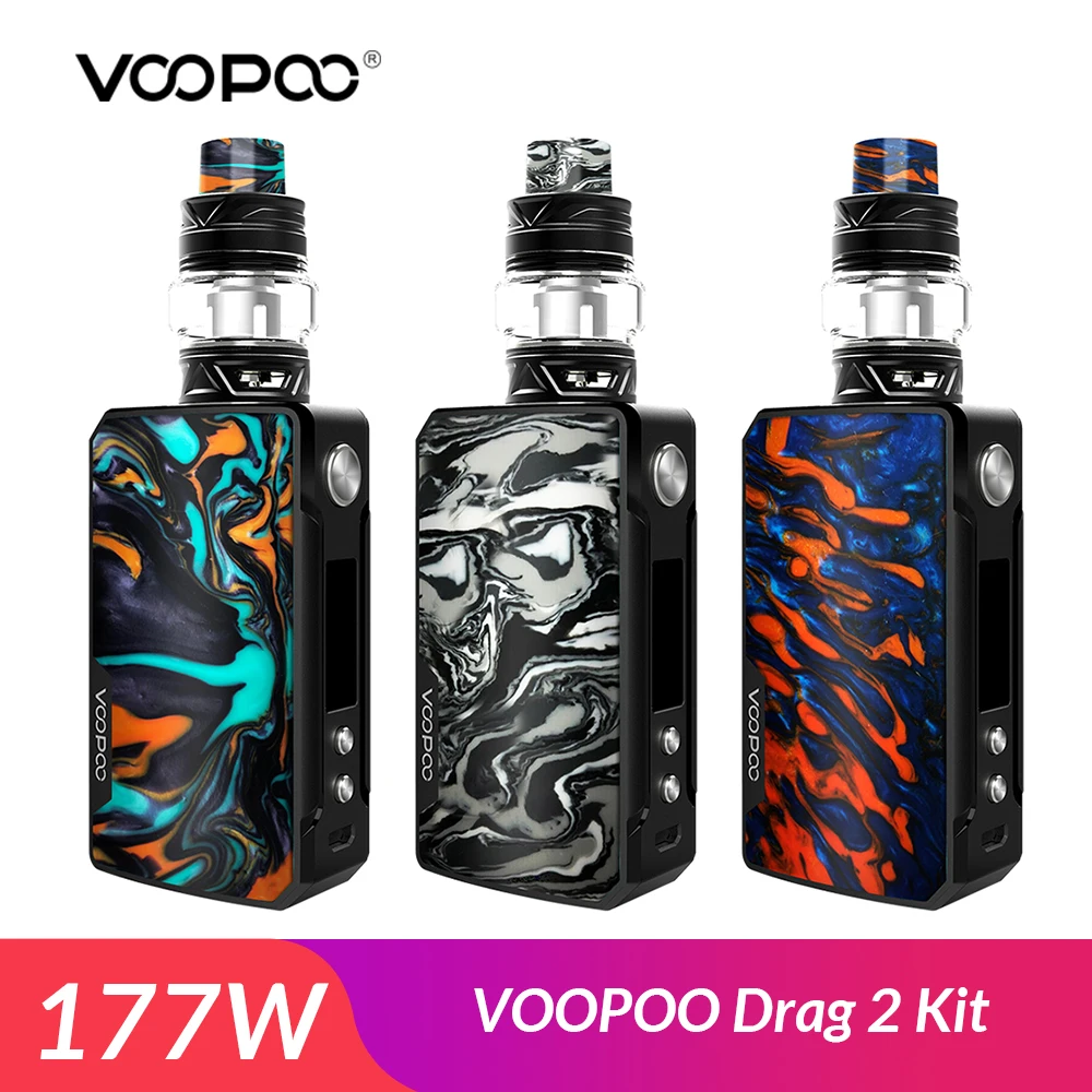 

Original VOOPOO Drag 2 Kit 177W with Uforce T2 Tank 5ml+Uforce U2 N3 Coil head E-cig Vs Species/x-priv/ Drag Nano/Drag Mini vape