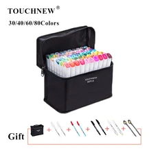 

TOUCHNEW T7 30/40/60/80/168 Color Art Markers Alcohol Based Sketch Dual Brush Markers For Drawing Manga Art Supplies Pens