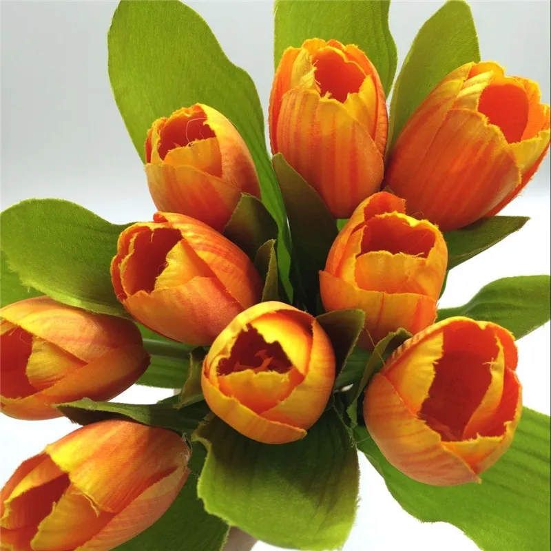 2017 Real Sale Artificial Flowers 10pcs/lot Tulip Artificial Multicolor