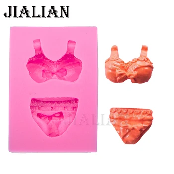 

3D Sexy Hot Bikini Swimwear Shape soap mould DIY fondant silicone mold baking tools for cakes decorating T0097