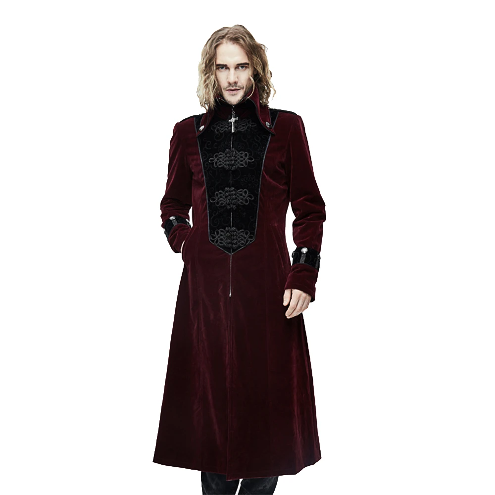 Steampunk Gothic Lange Winterjas Coltrui Slim Dikke Jas Renaissance coat|gothic menjacket long winter - AliExpress