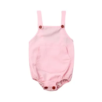 

Summer Newborn Kids Baby Boy Girl Clothes Sleeveless Solid Color Bodysuit Outfits One Pieces