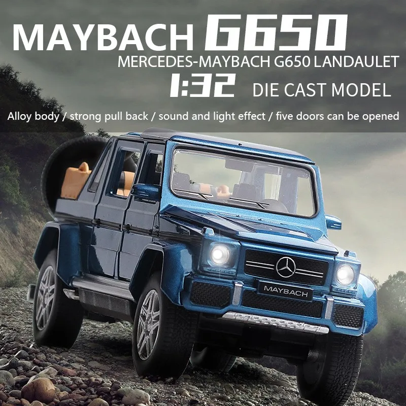 Моделирование Mercedes Benz Maybach G650 модель машины из сплава звук и свет отступить