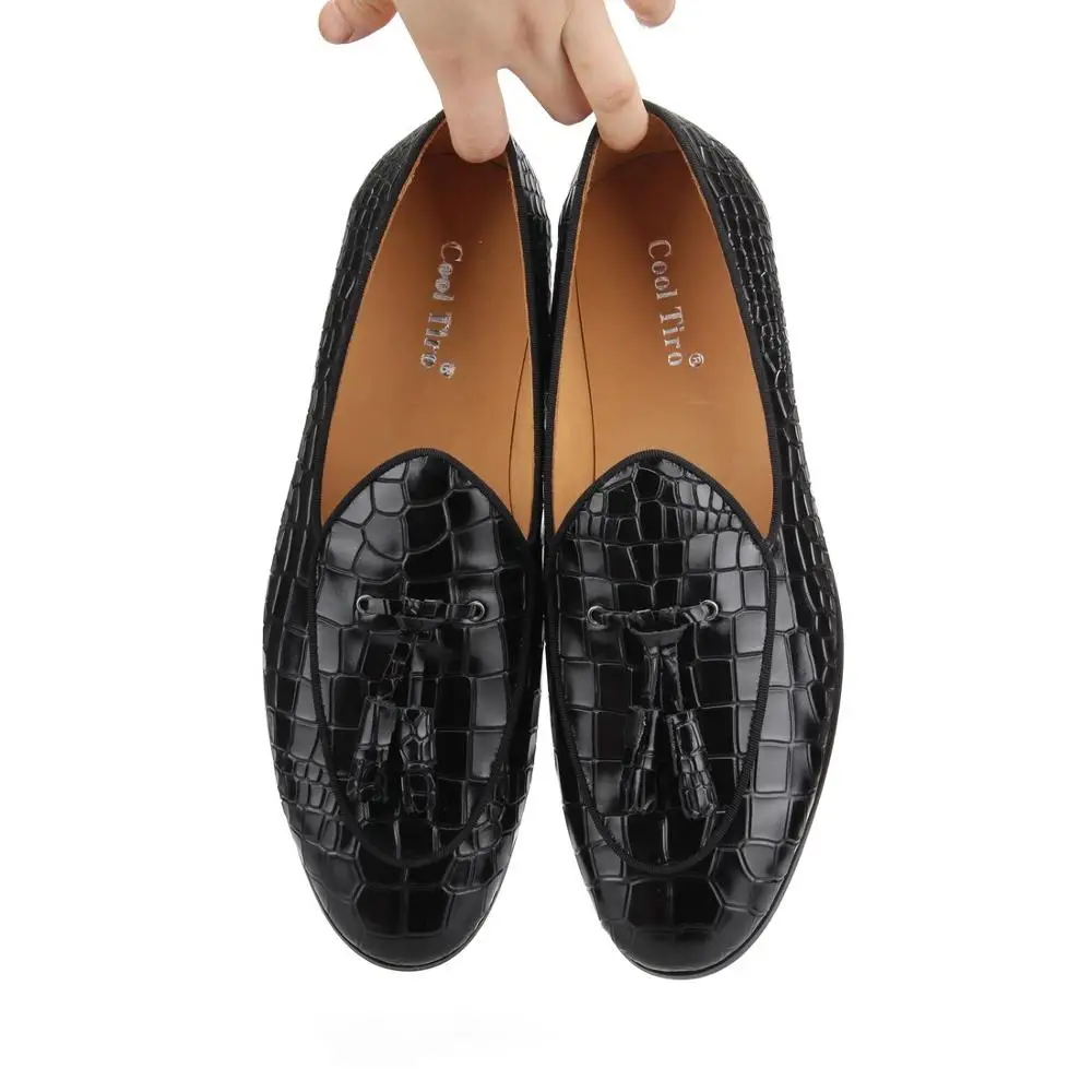 black CROCODILE LOAFERS WITH TASSELS (12)