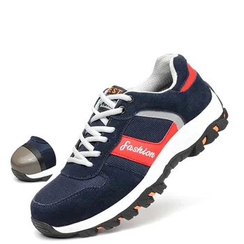 

Men's outdoor steel head work safety shoes 2019 fashion breathable belts anti-mite construction sports shoes boots size 36-46