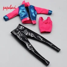 1Set Fashion Outfit Casual Daily Travel Dress Up Long Sleeve Shirt Pants Trousers Clothes For Barbie