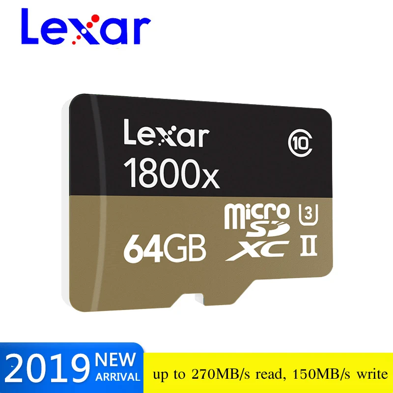 Карта Micro SD Lexar 1800x microsd 64 ГБ 32 270 МБ/с./с sdxc U3 cartao de memoria Class10 флэш память tf/sd карта для
