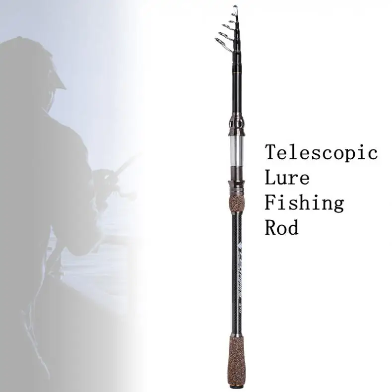 

2.4m Carbon Fiber Fishing Spinning Rod 6 Section High Quality Professional Telescopic Ultra Light Travel Sea Fishing Rods