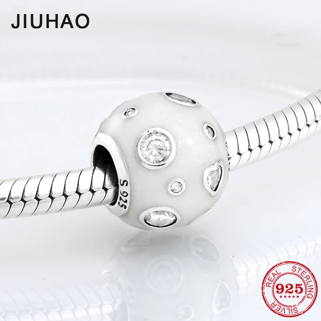2018 fashion 925 Sterling Silver fascinating white Enamel and CZ beads Fit Origi 2018 fashion 925 Sterling Silver fascinating white Enamel and CZ beads Fit Origi