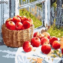 Яблоко в сукорне по номерам наборы краски diy картина маслом на постельное белье Painitng по номерам для украшения дома стены