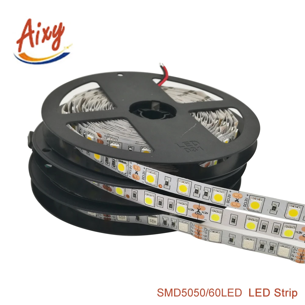 Светодиодная лента 5050 DC12V 60 светодиодов/м 5 м/лот гибкая светодиодная RGB SMD5050