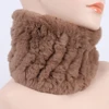 2025 Hot Sell Women Good Elastic Real Fur Scarf Lady Knitted Rex Rabbit Fur Headbands Girls Natural Rex Rabbit Fur Ring Scarves 2