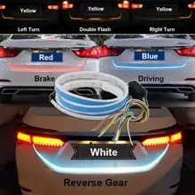 Промо-акция! 1,2 м, 12 В, автомобильный, четыре цвета, тип потока, 36 светодиодный, для багажника автомобиля, водонепроницаемый, тормозной, для вождения, сигнальный светильник